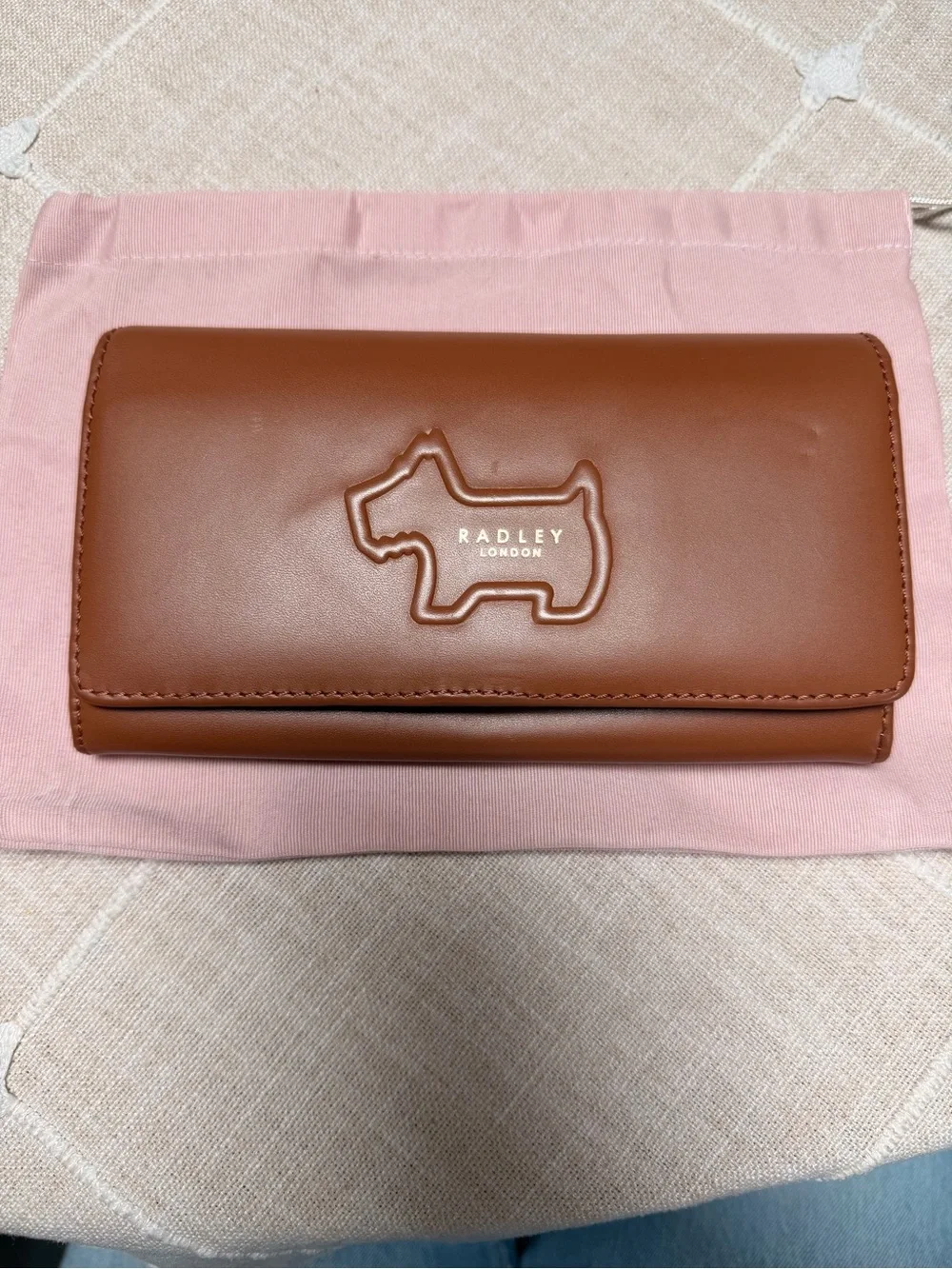 RADLEY LONDON Chestnut Brown Leather Continental Wallet with Scottie Dog Motif
